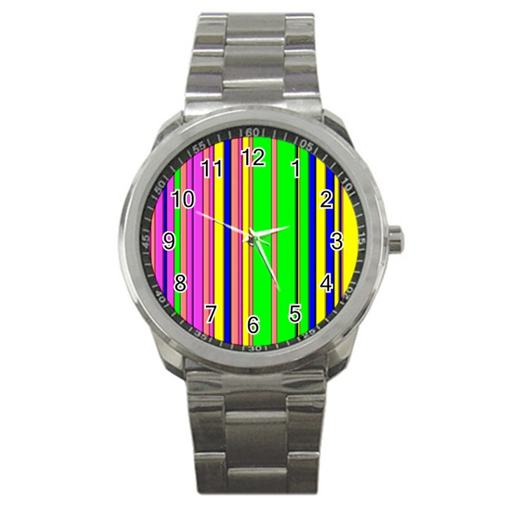 Hot Stripes Rainbow Sport Metal Watches