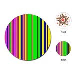 Hot Stripes Rainbow Playing Cards (Round)  Front