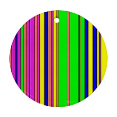 Hot Stripes Rainbow Round Ornament (two Sides)  by ImpressiveMoments