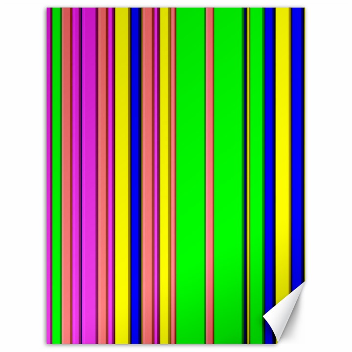 Hot Stripes Rainbow Canvas 12  x 16  