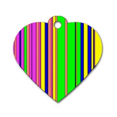 Hot Stripes Rainbow Dog Tag Heart (two Sides) by ImpressiveMoments