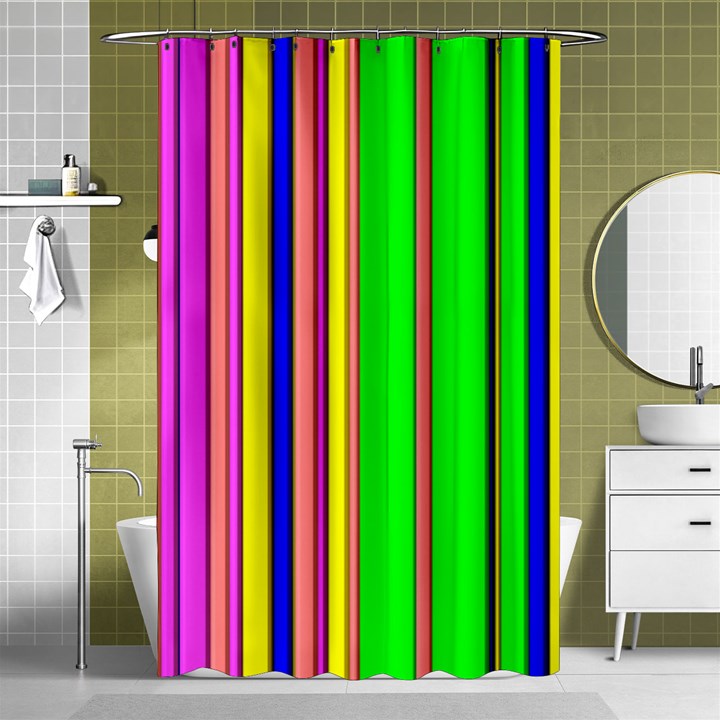 Hot Stripes Rainbow Shower Curtain 48  x 72  (Small) 