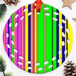 Hot Stripes Rainbow Ornament (Round Filigree)  Front