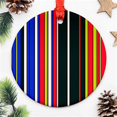 Hot Stripes Red Blue Ornament (round)  by ImpressiveMoments