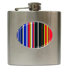 Hot Stripes Red Blue Hip Flask (6 Oz) by ImpressiveMoments