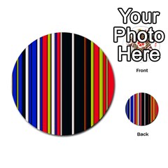 Hot Stripes Red Blue Multi-purpose Cards (round)  by ImpressiveMoments