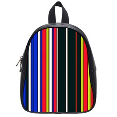 Hot Stripes Red Blue School Bags (small)  by ImpressiveMoments