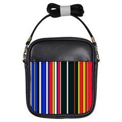 Hot Stripes Red Blue Girls Sling Bags by ImpressiveMoments