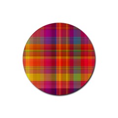 Plaid, Hot Rubber Coaster (round)  by ImpressiveMoments