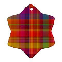 Plaid, Hot Snowflake Ornament (2-side) by ImpressiveMoments