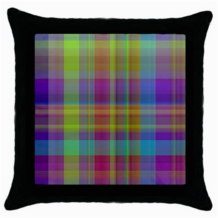 Plaid, Cool Throw Pillow Cases (Black)