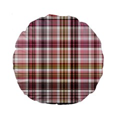 Plaid, Candy Standard 15  Premium Round Cushions by ImpressiveMoments