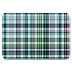 Plaid Ocean Large Doormat  by ImpressiveMoments