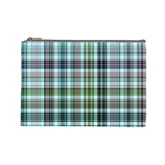 Plaid Ocean Cosmetic Bag (large)  by ImpressiveMoments