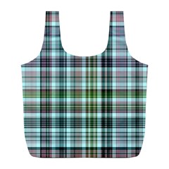 Plaid Ocean Full Print Recycle Bags (l)  by ImpressiveMoments