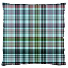 Plaid Ocean Large Flano Cushion Cases (two Sides)  by ImpressiveMoments