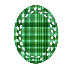 Plaid Forest Ornament (oval Filigree)  by ImpressiveMoments