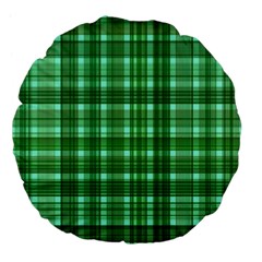 Plaid Forest Large 18  Premium Flano Round Cushions by ImpressiveMoments