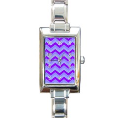 Chevron Blue Rectangle Italian Charm Watches by ImpressiveMoments