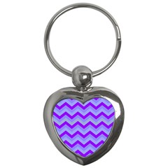 Chevron Blue Key Chains (heart)  by ImpressiveMoments