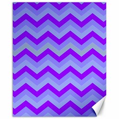 Chevron Blue Canvas 16  X 20  