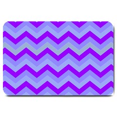 Chevron Blue Large Doormat  by ImpressiveMoments