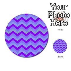 Chevron Blue Multi-purpose Cards (round)  by ImpressiveMoments