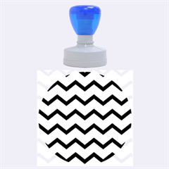 Chevron Blue Rubber Round Stamps (large)