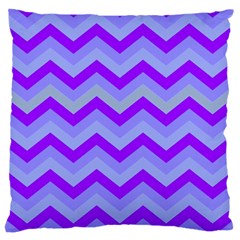 Chevron Blue Large Cushion Cases (two Sides)  by ImpressiveMoments