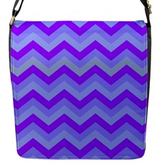 Chevron Blue Flap Messenger Bag (s)