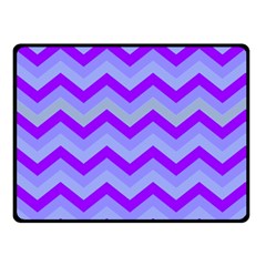 Chevron Blue Double Sided Fleece Blanket (small)  by ImpressiveMoments