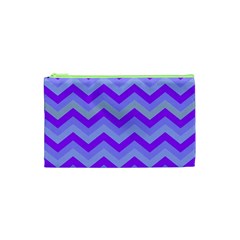 Chevron Blue Cosmetic Bag (xs) by ImpressiveMoments