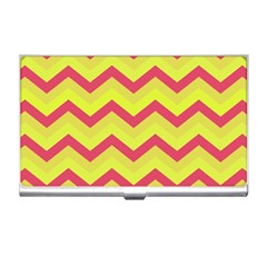 Chevron Yellow Pink Business Card Holders by ImpressiveMoments