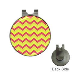 Chevron Yellow Pink Hat Clips With Golf Markers by ImpressiveMoments