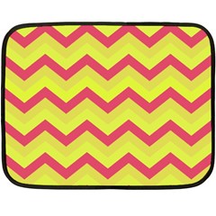 Chevron Yellow Pink Double Sided Fleece Blanket (mini)  by ImpressiveMoments