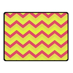 Chevron Yellow Pink Double Sided Fleece Blanket (small)  by ImpressiveMoments