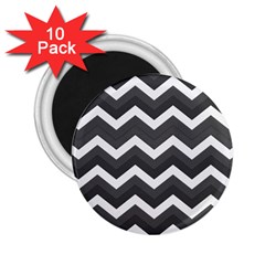 Chevron Dark Gray 2 25  Magnets (10 Pack)  by ImpressiveMoments