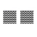 Chevron Dark Gray Cufflinks (Square) Front(Pair)