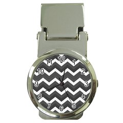 Chevron Dark Gray Money Clip Watches by ImpressiveMoments