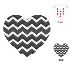 Chevron Dark Gray Playing Cards (heart)  by ImpressiveMoments