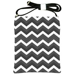 Chevron Dark Gray Shoulder Sling Bags by ImpressiveMoments