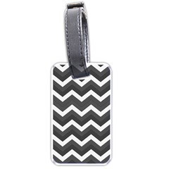 Chevron Dark Gray Luggage Tags (one Side)  by ImpressiveMoments