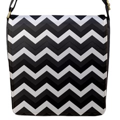 Chevron Dark Gray Flap Messenger Bag (s)