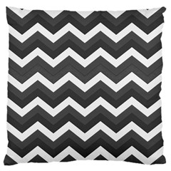 Chevron Dark Gray Standard Flano Cushion Cases (one Side)  by ImpressiveMoments