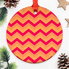 Chevron Peach Ornament (round)  by ImpressiveMoments