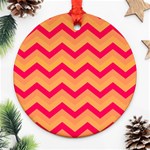 Chevron Peach Ornament (Round)  Front