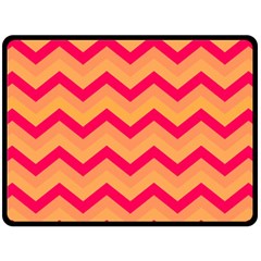 Chevron Peach Double Sided Fleece Blanket (large)  by ImpressiveMoments