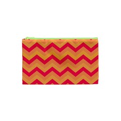 Chevron Peach Cosmetic Bag (xs)