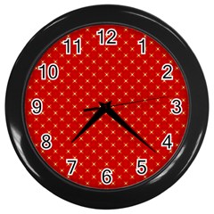 Cute Seamless Tile Pattern Gifts Wall Clocks (black) by GardenOfOphir