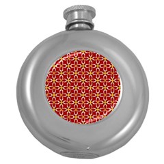 Cute Seamless Tile Pattern Gifts Round Hip Flask (5 Oz)